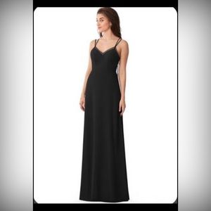BNWT Black Azazie Floor Length Chiffon Dress size 6